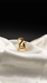 Golden Ripples Statement Ring
